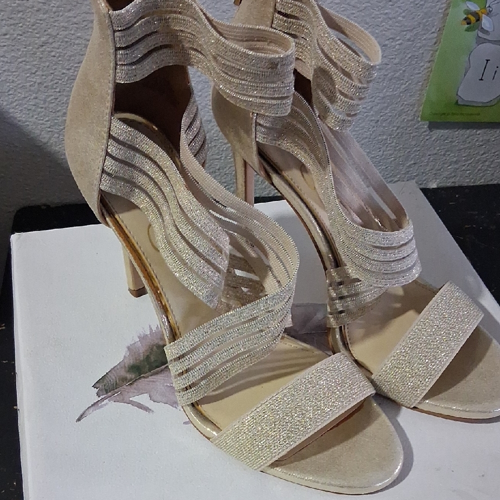 Jessica Simpson Elegant Beige Strappy Heels